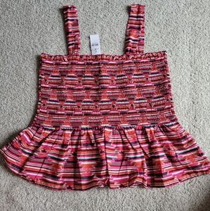 Smocked Peplum Top, L